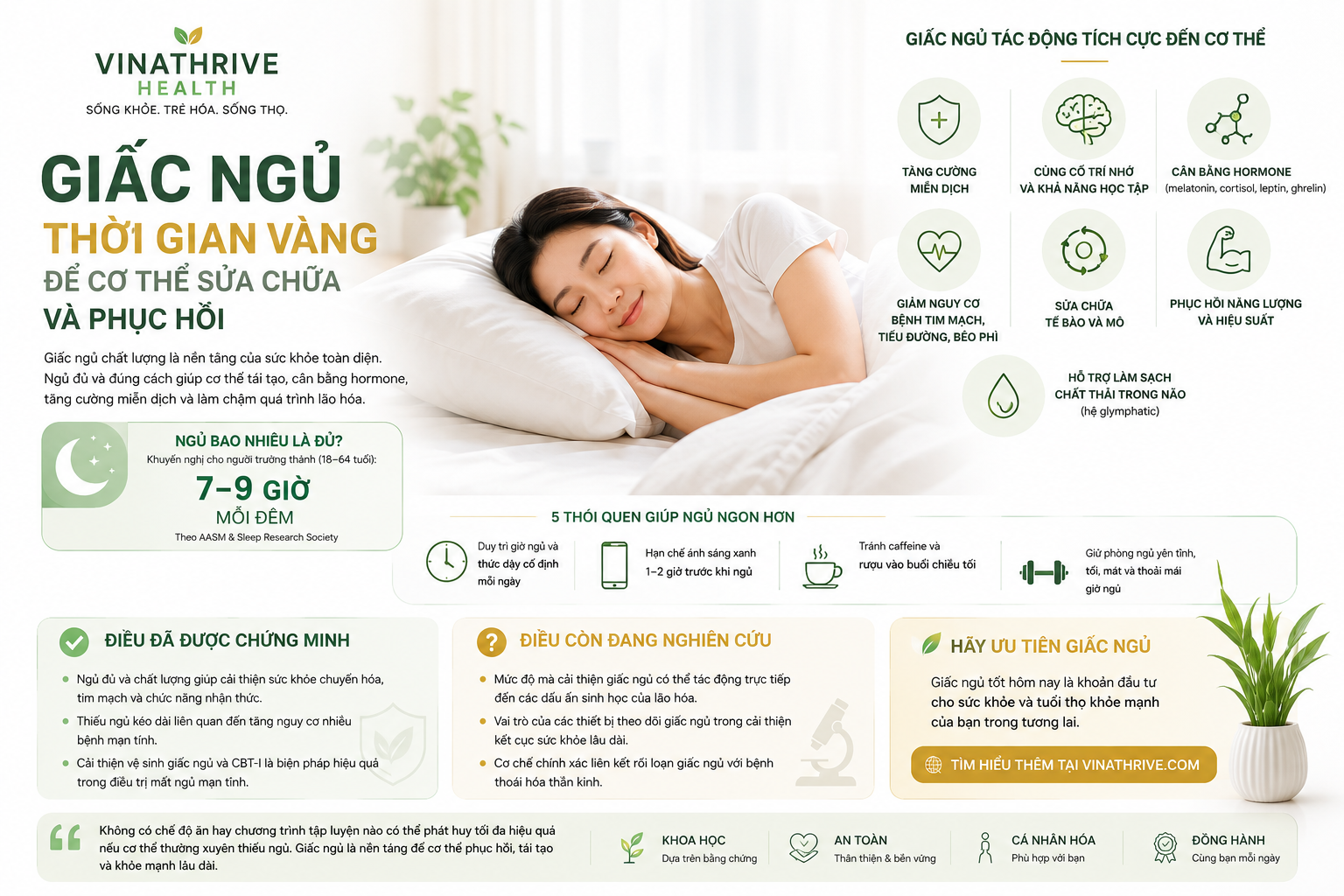 GIẤC NGỦ – "THỜI GIAN VÀNG" ĐỂ CƠ THỂ SỬA CHỮA VÀ PHỤC HỒI