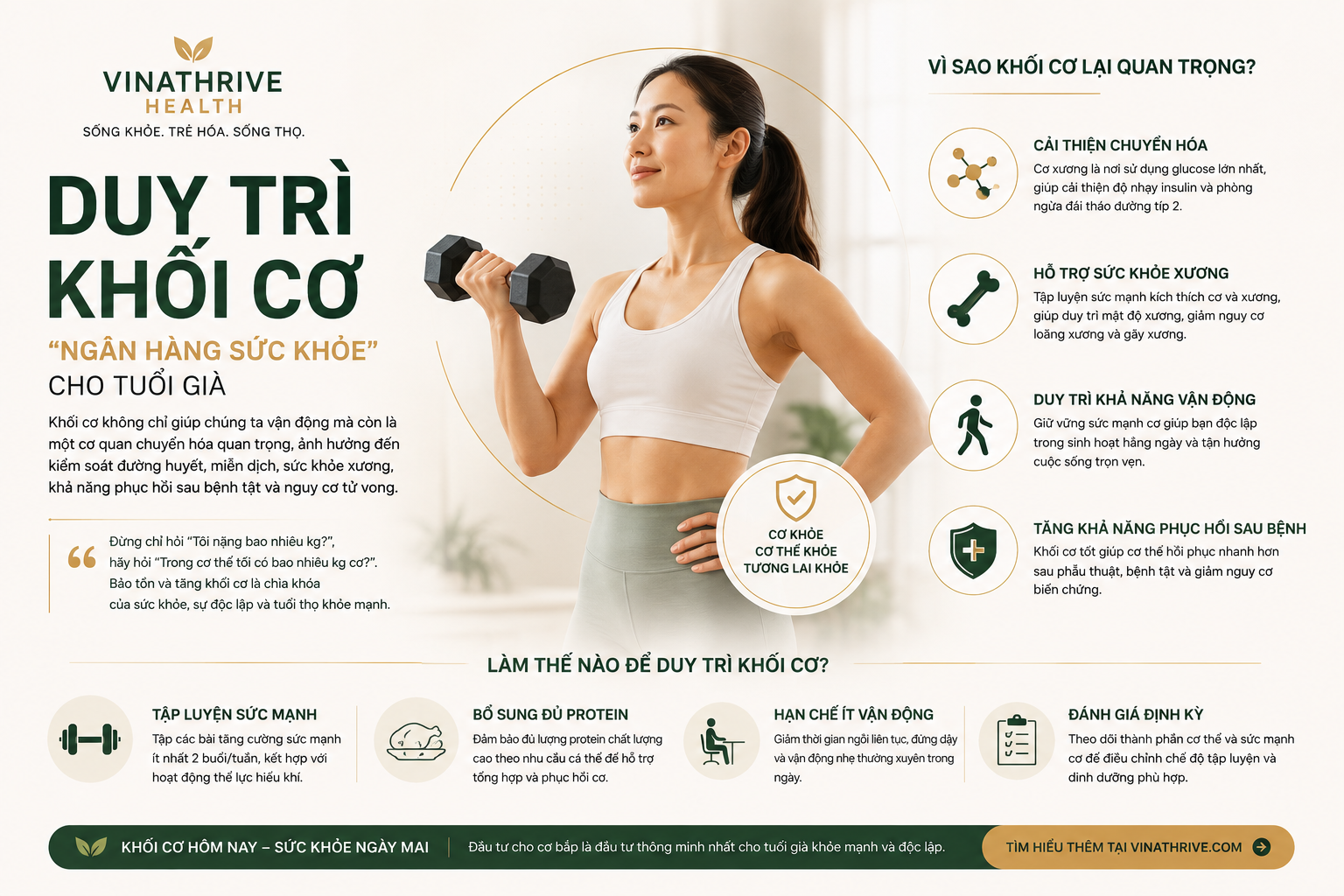 DUY TRÌ KHỐI CƠ – "NGÂN HÀNG SỨC KHỎE" CHO TUỔI GIÀ